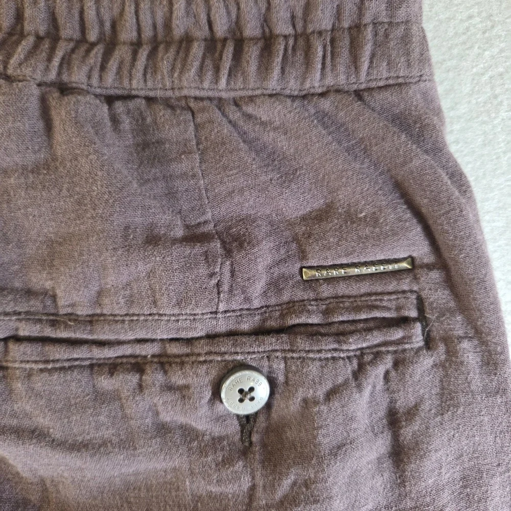 Rare Rabbit Pasto Purple Textured Cotton Drawstring Pants Mens 32 Tapered Leg